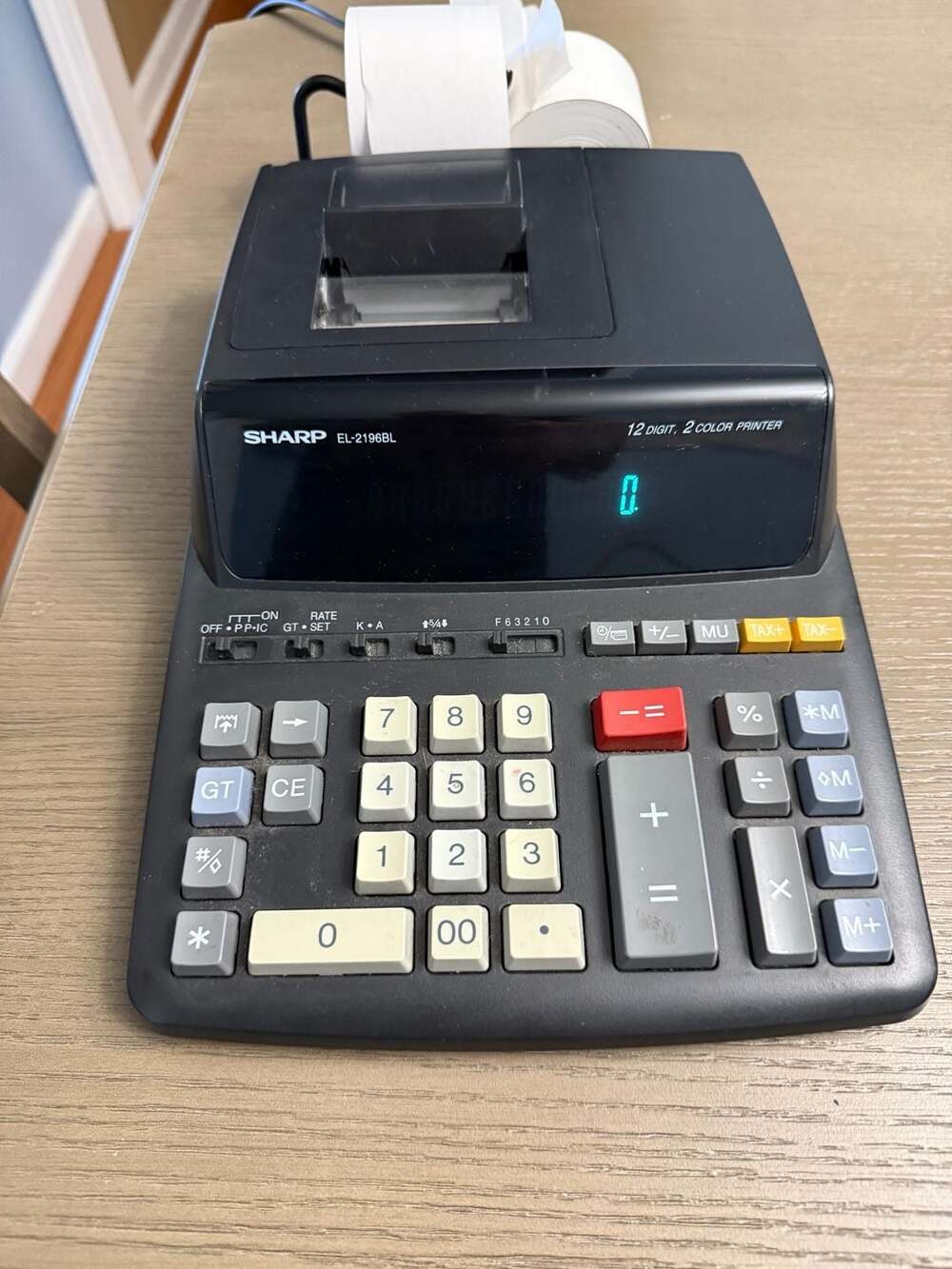 Sharp EL-2196BL 12-Digit 2-Color Printing Desktop Calculator